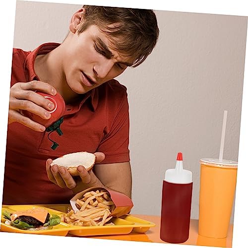 10pcs Clear Condiment Squeeze Bottles with Lids Set