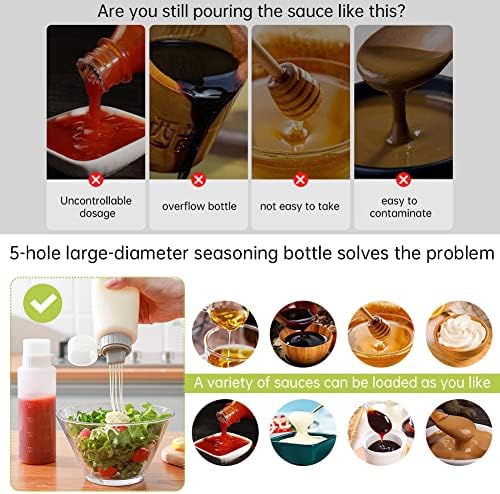 Ztexkee 5-Hole Condiment Squeeze Bottle with Leak-proof Lid 1