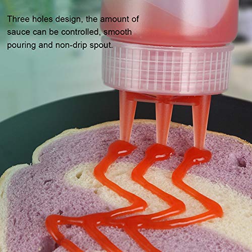 3pcs 3 Hole Squeeze Condiment Bottles with Lid