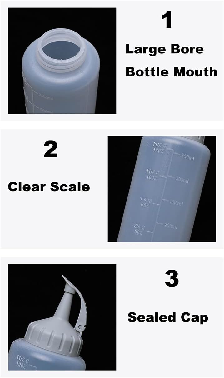 WINGSIGHT 3 Pack 12 Oz Condiment Squeeze Bottles with Twist Cap