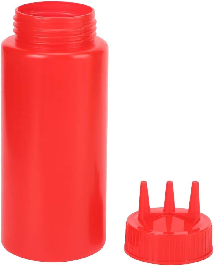Vikye 3pcs 3 Hole Squeeze Condiment Bottles with Lid