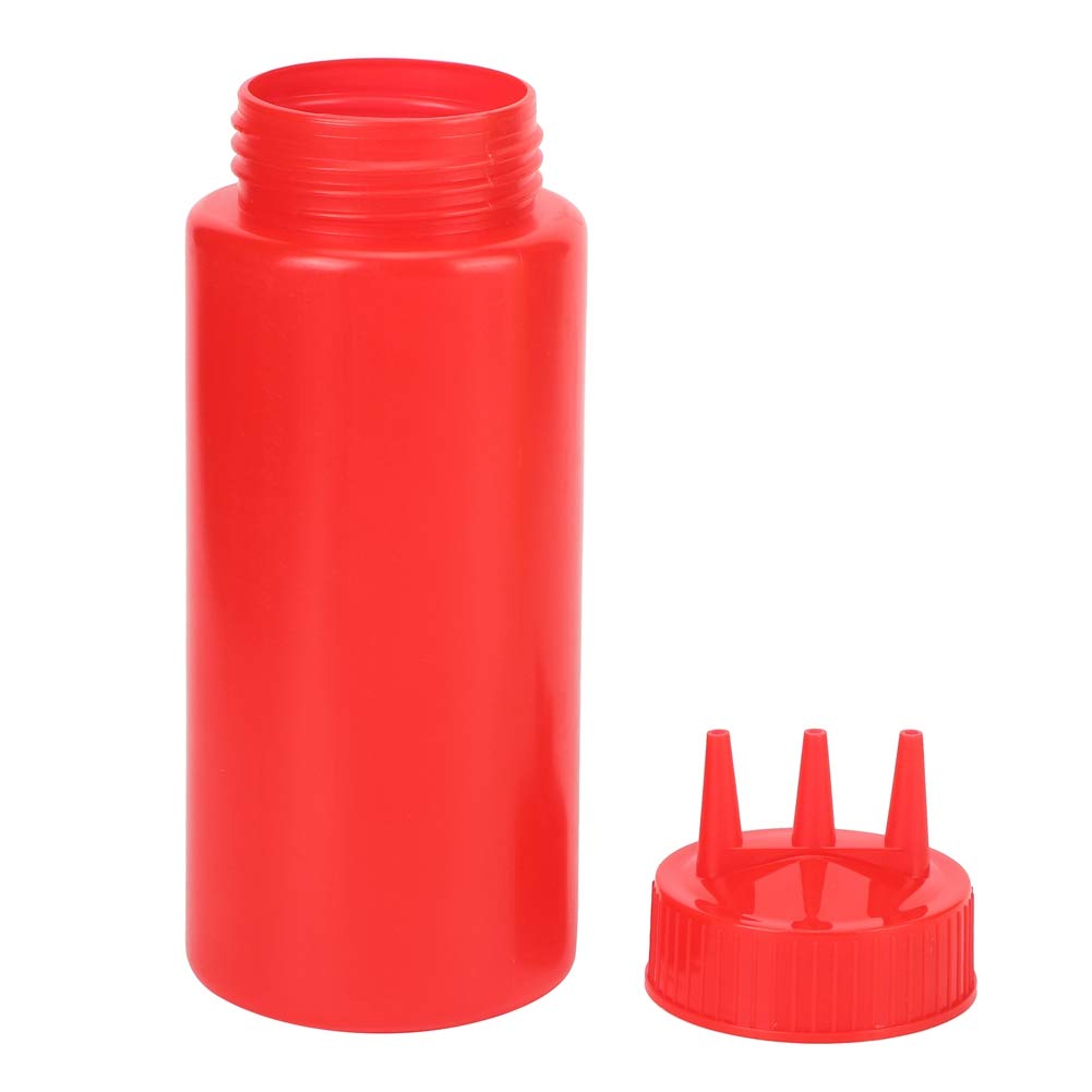 3pcs 3 Hole Squeeze Condiment Bottles with Lid