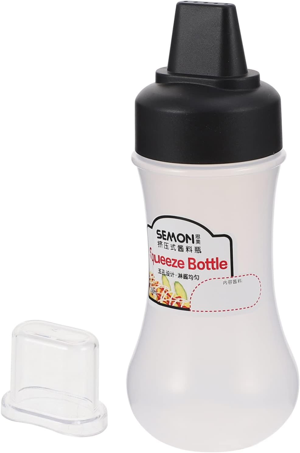 Garneck 5-Hole Refillable Condiment Squeeze Bottle