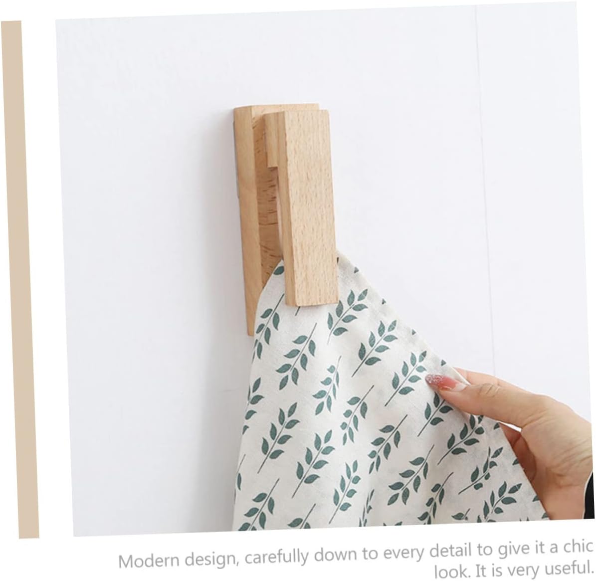 KOMBIUDA Wooden Towel Rack Hook for Kitchen and Bathroom