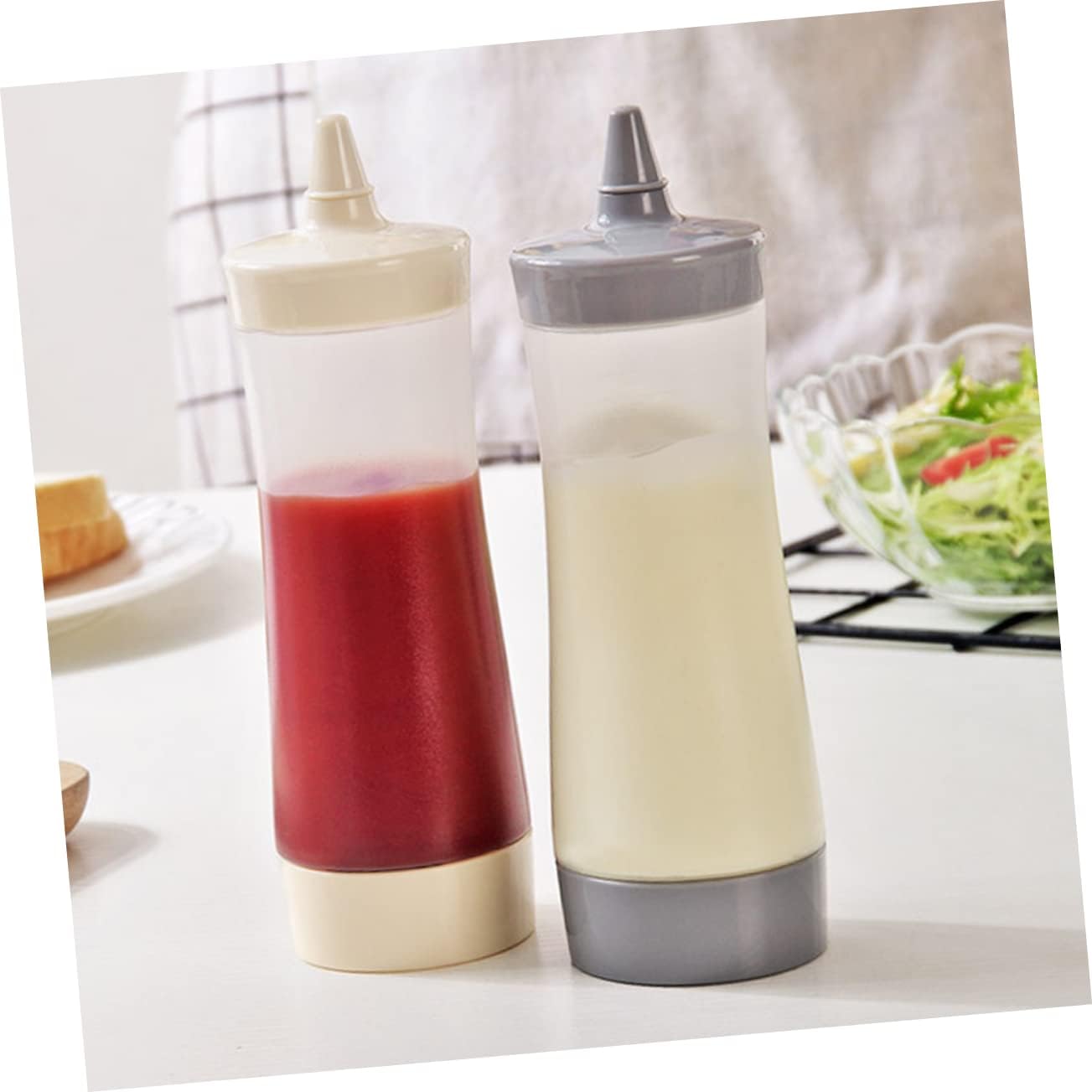 1PC Plastic Squeeze Bottle Condiment Dispenser