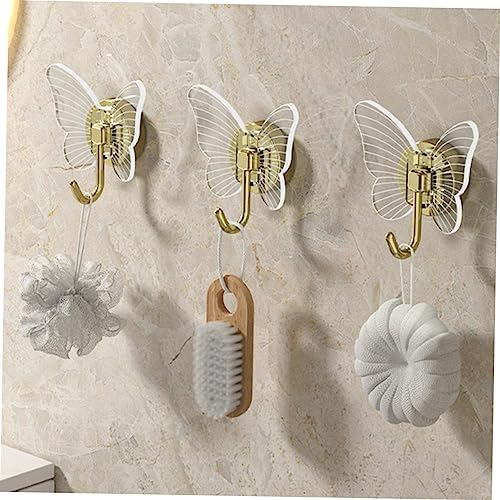 Happyyami 2pcs Butterfly Wall Hooks for Bathroom and Key Holders 1