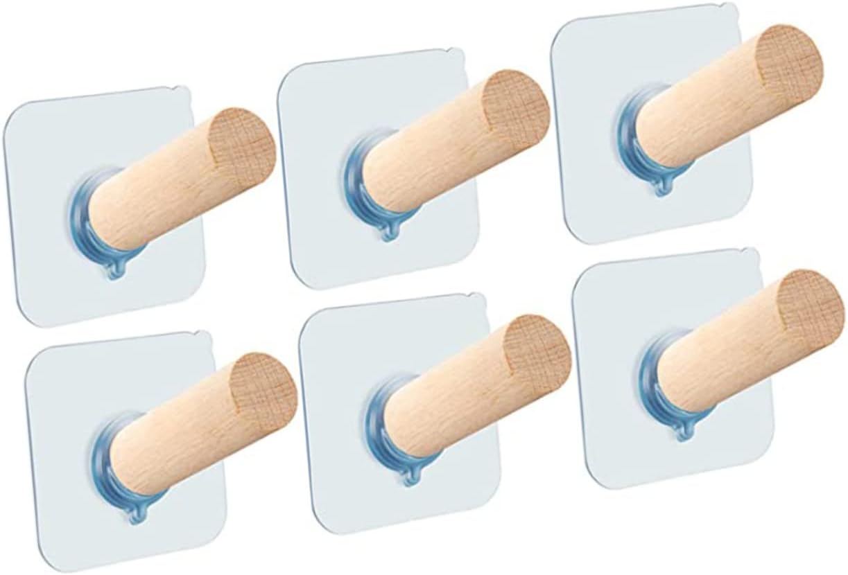 6pcs Heavy Duty Self-Adhesive Coat Hooks for Home Kitchen Storage