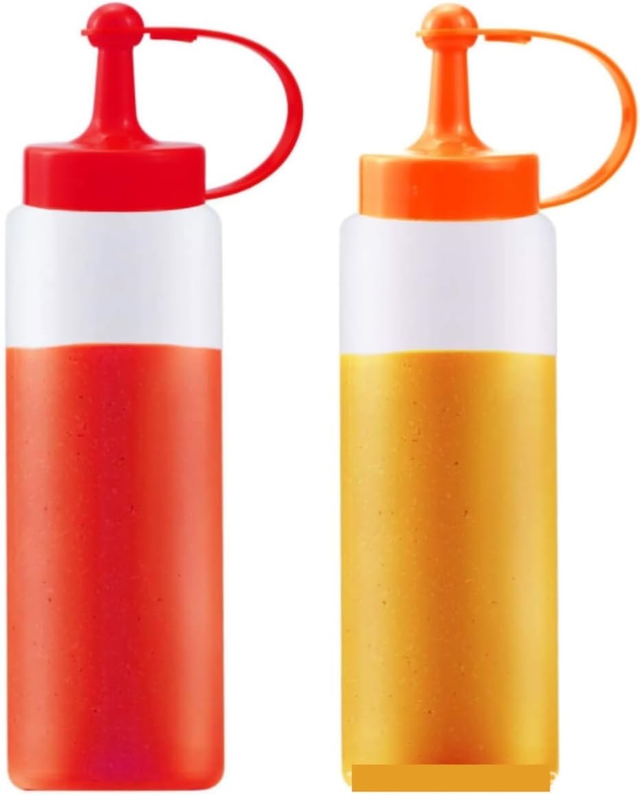 KLEYE 5PCS Red Condiment Squeeze Bottles