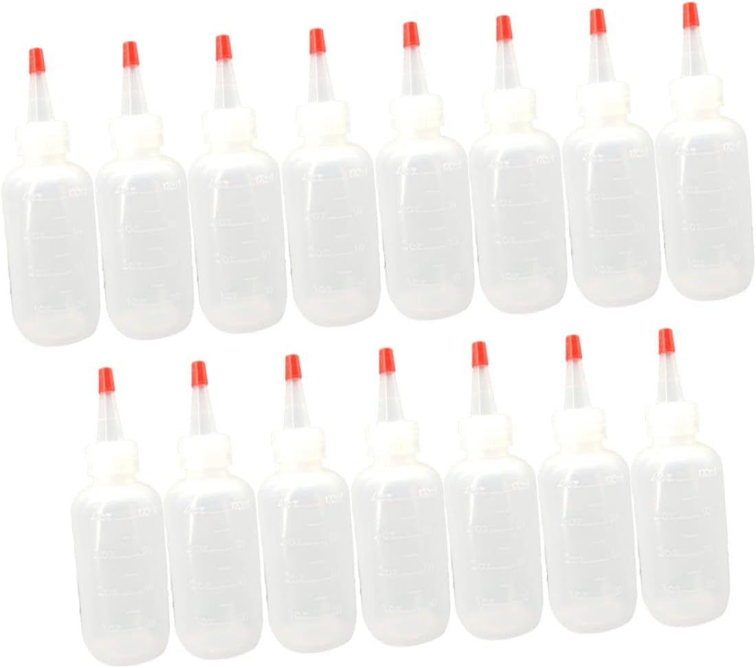 HOLIDYOYO Plastic Condiment Squeeze Bottles with Scale 120ml Set of 15