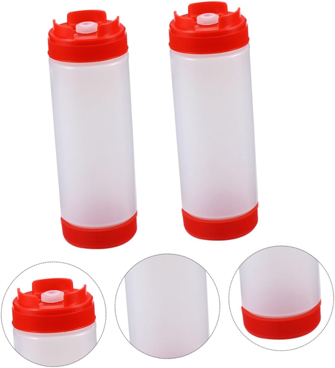 HOLIDYOYO 2-Pack Red Squeeze Sauce Bottles 20oz 1