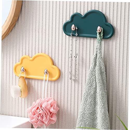 Veemoon 4 Pack Cloud Shape Adhesive Wall Hooks Key Holder Towel Rack