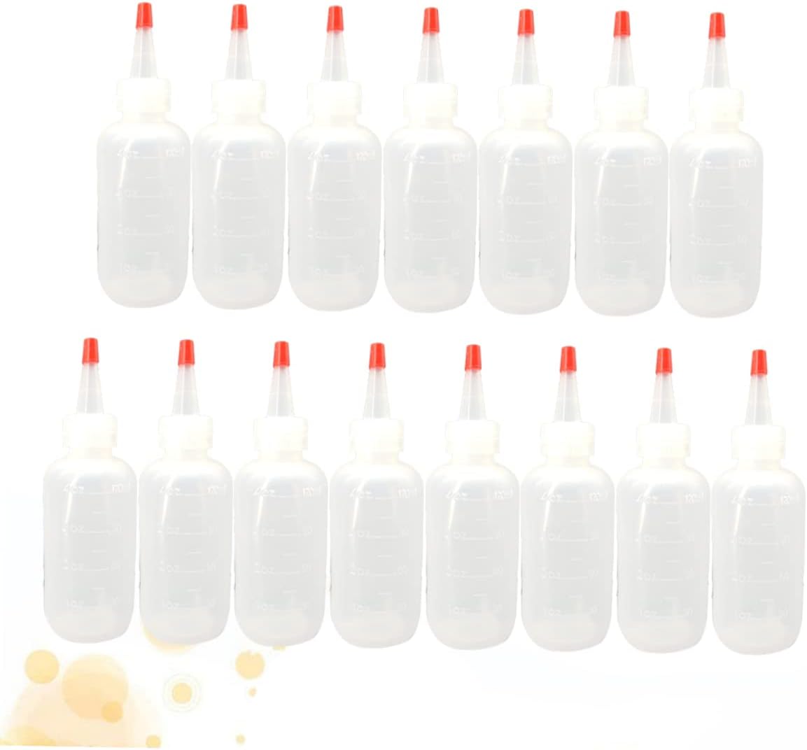 HOLIDYOYO Plastic Condiment Squeeze Bottles with Scale 120ml Set of 15