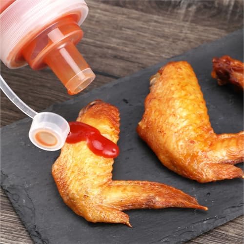 KLEYE 5-Piece Squeeze Bottles Set Large Square Wide-Mouth