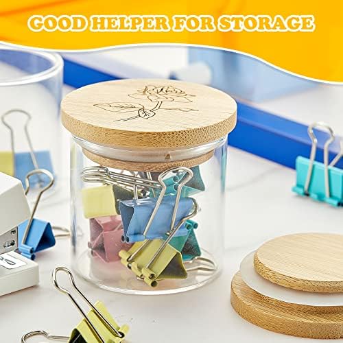 Gueevin 18-Piece Bamboo Yogurt Jar Lids with Silicone Seals