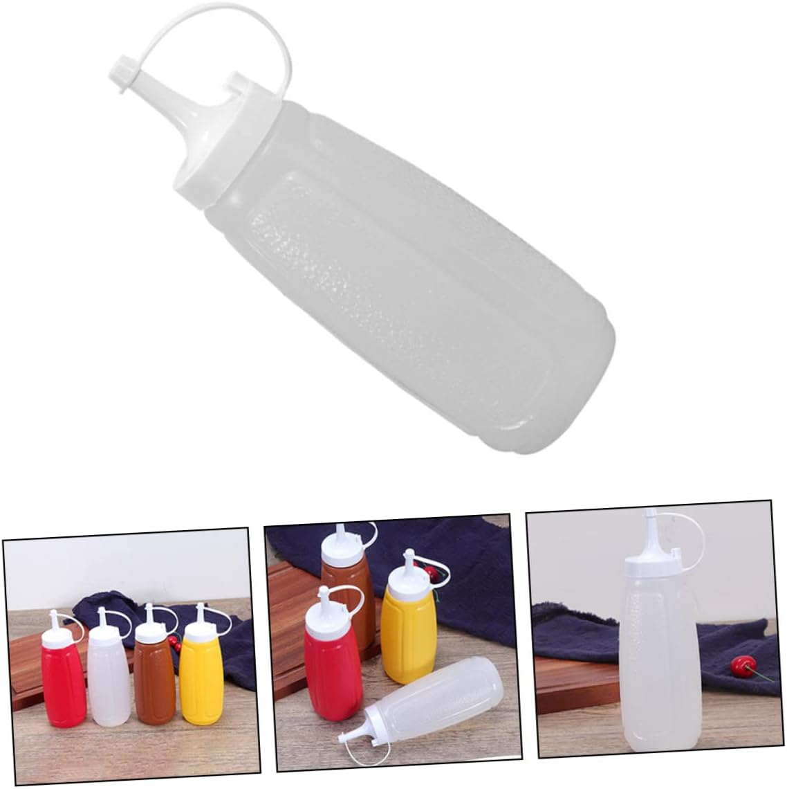 HOLIDYOYO Squeezing Sauce Bottle with Lid for Kitchen Use 1