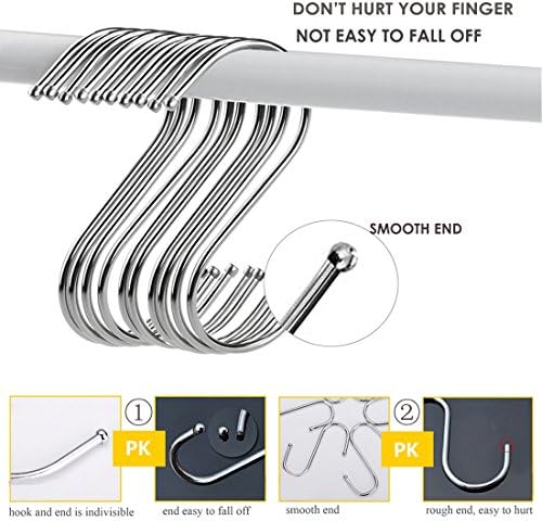 Gutapo 20PCS S Shaped Hooks for Closets and More