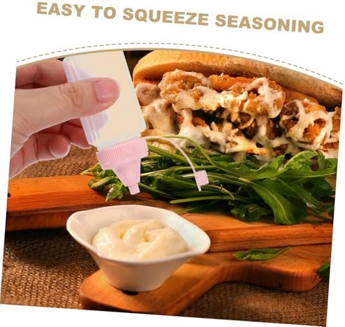 Luxshiny 4 Pack Condiment Squeeze Bottles for Ketchup Mayonnaise Mustard