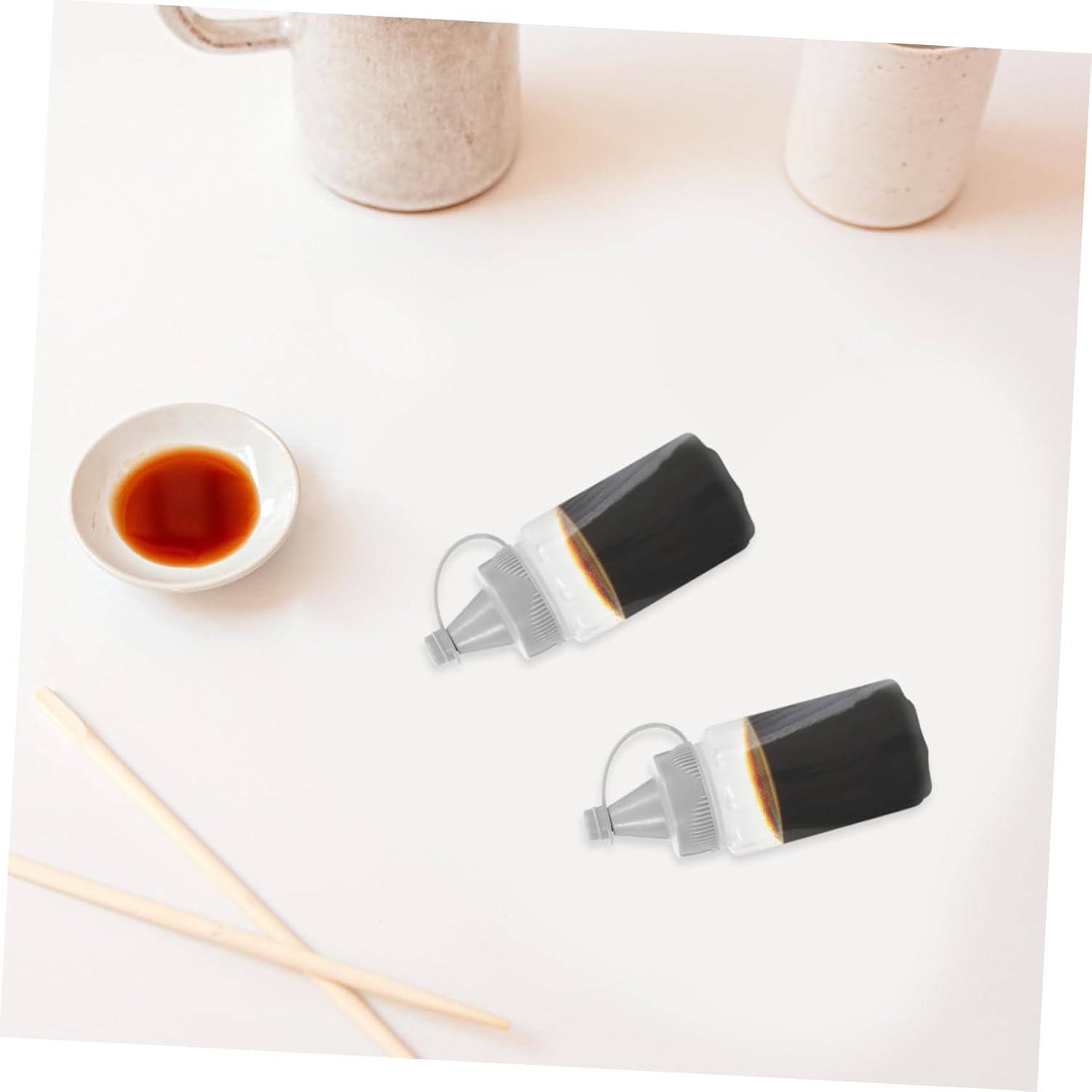 12 Pcs Dark Grey PP Condiment Squeeze Bottles 1