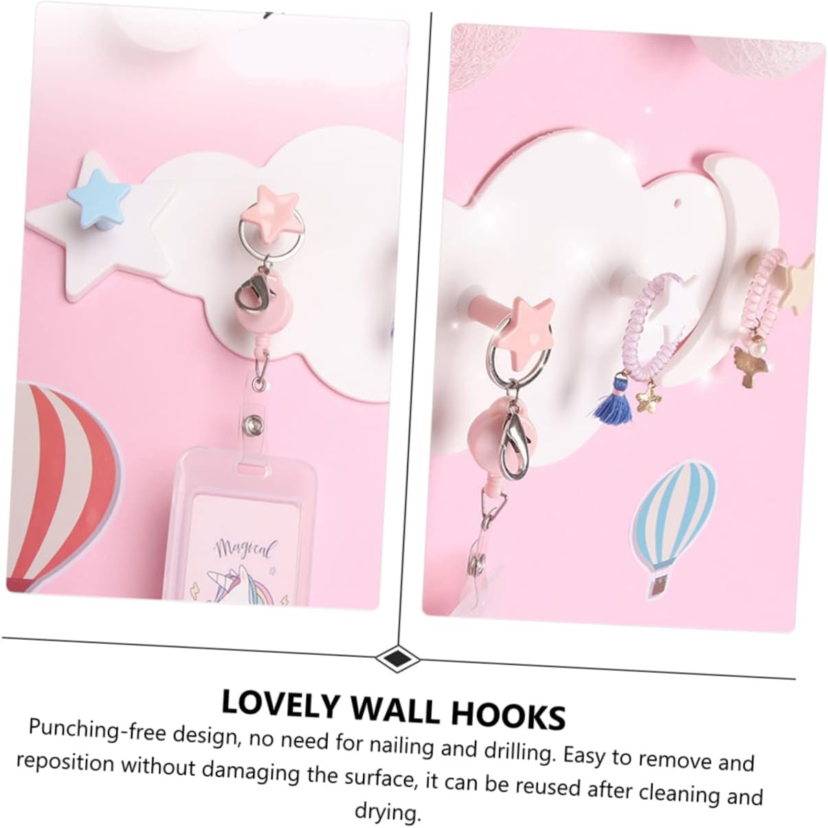 2pcs Cartoon Star and Moon Wall Hangers for Kids Room