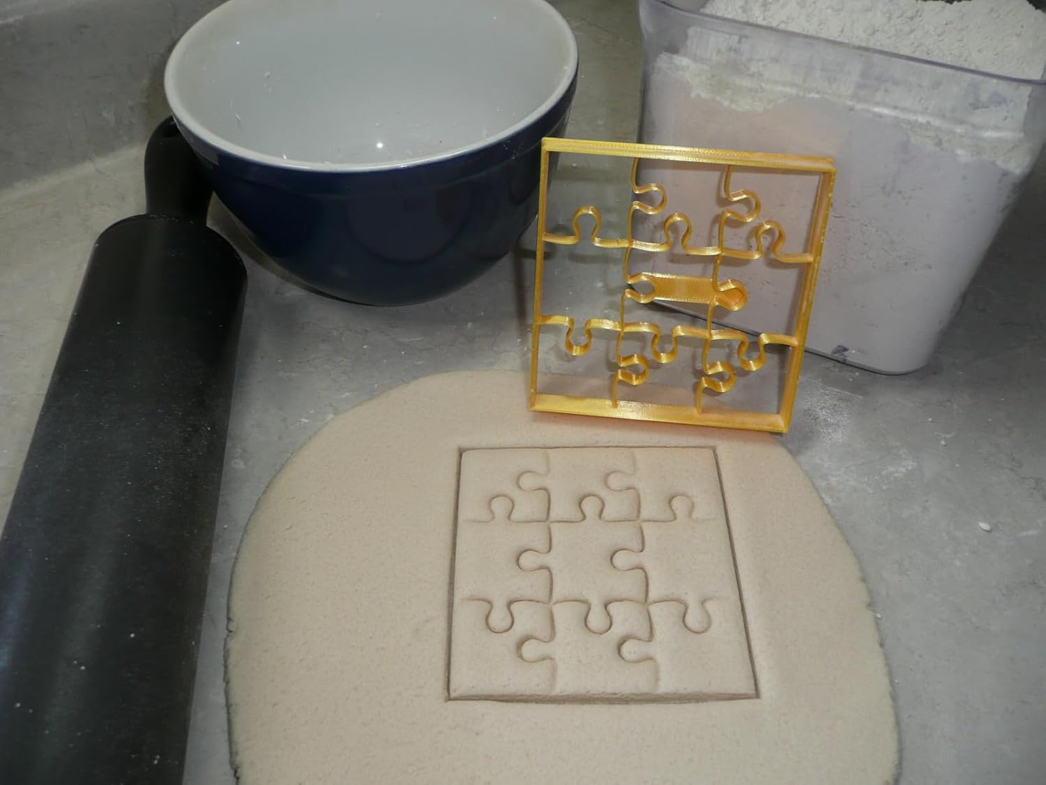 YNGLLC Puzzle Piece Cookie Cutter - Gold 4x4x0625 Inch