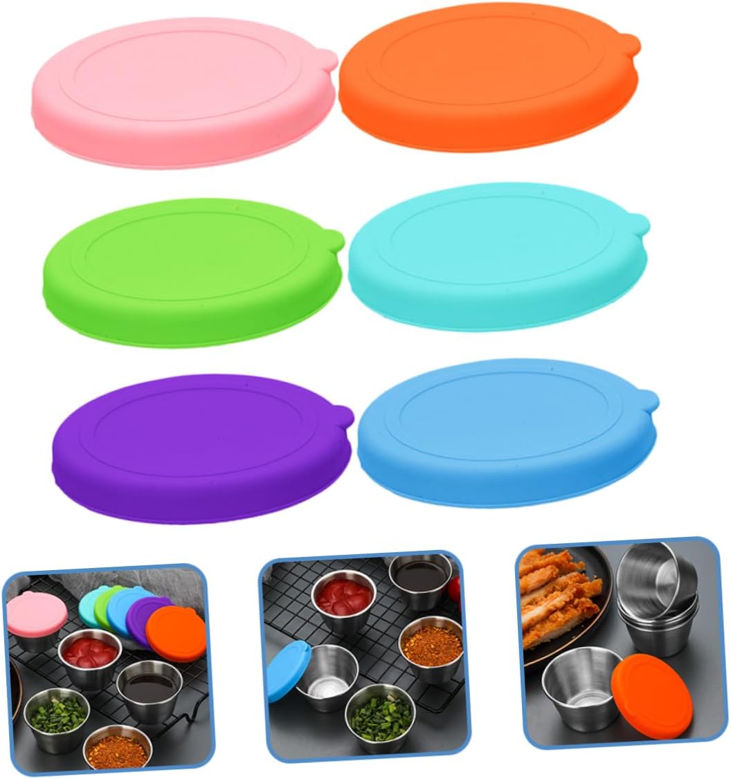 HOLIDYOYO 6pcs2 Silicone Dipping Bowls Lids Set