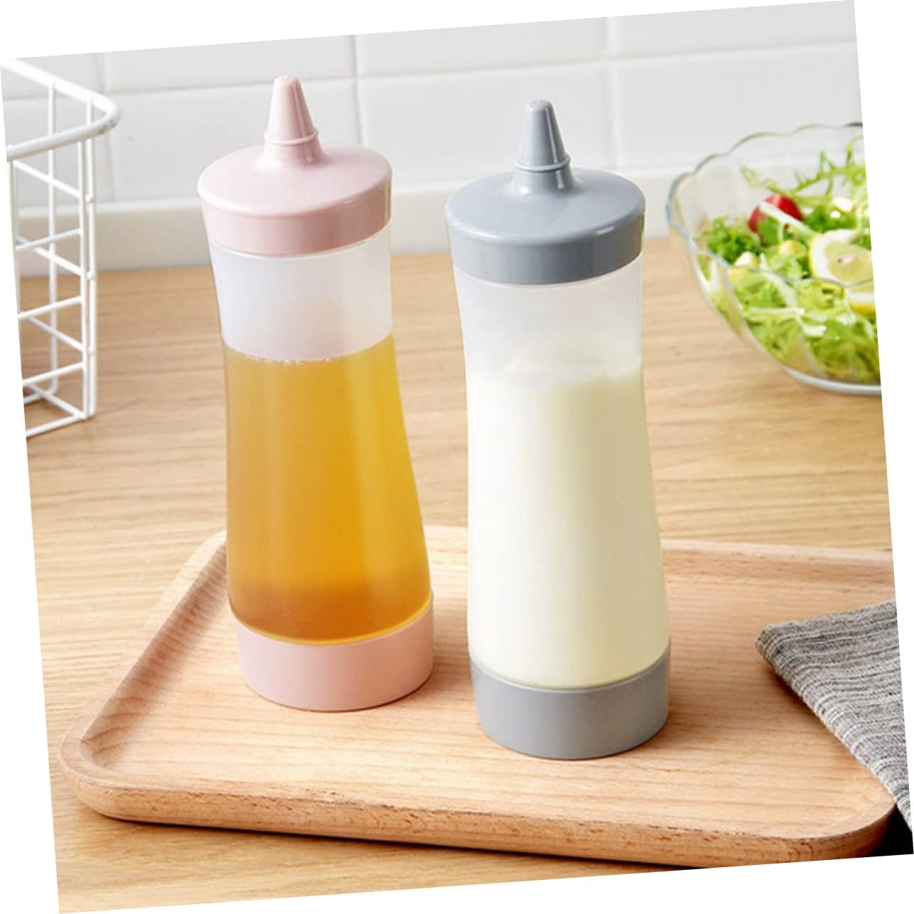 350ml Reusable Condiment Squeeze Bottle Leakproof Grey