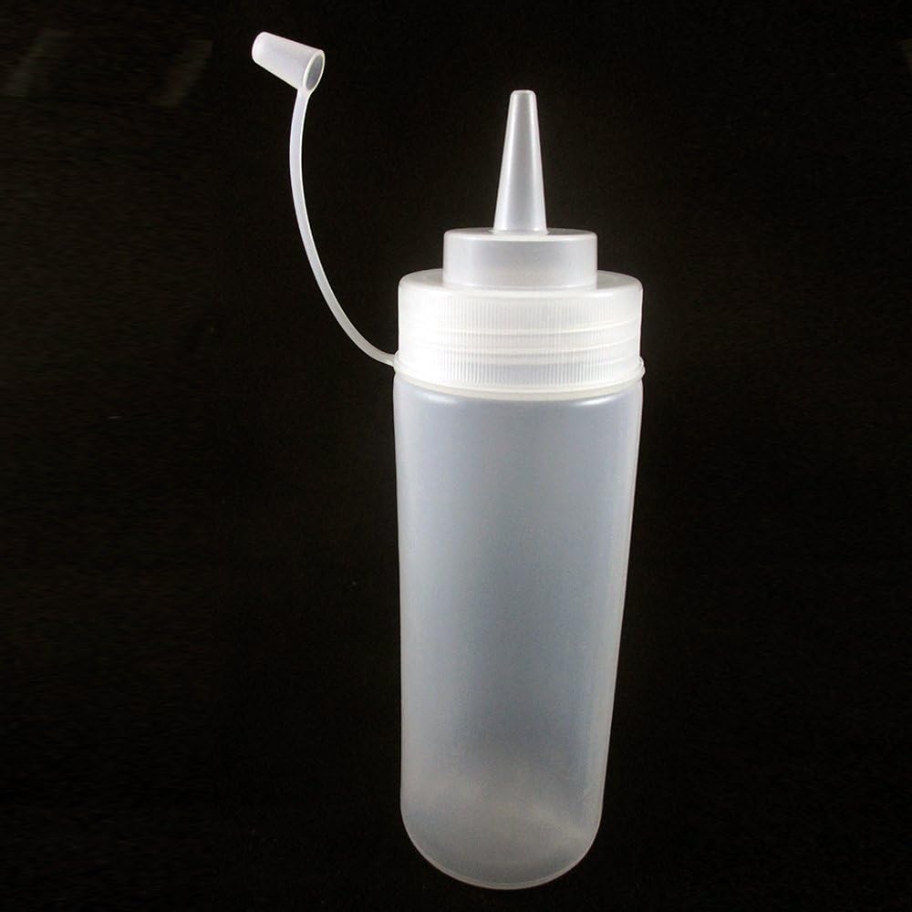 2 Pack 12oz Clear Plastic Squeeze Bottles for Condiments