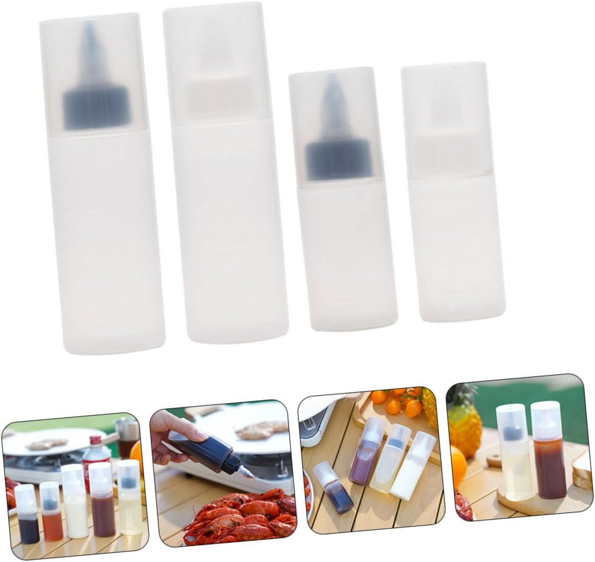 HOLIDYOYO Reusable Salad Dressing Bottle Set 4 Pack