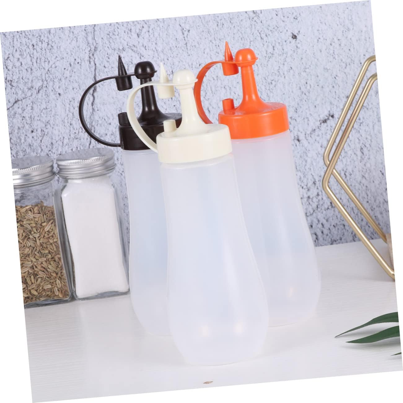 Zerodeko 3pcs Condiment Bottles Set for Kitchen Use