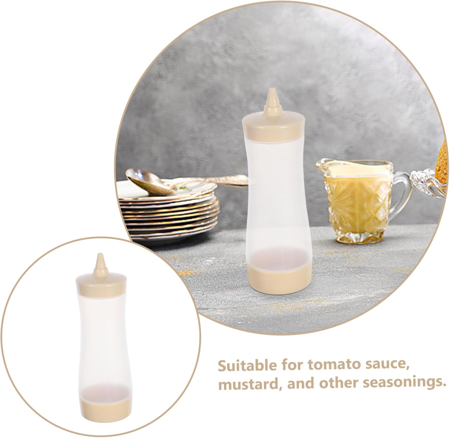 3PC Collbath Squeeze Condiment Bottles Leakproof Salad Dressing Mustard Ketchup Dispensers