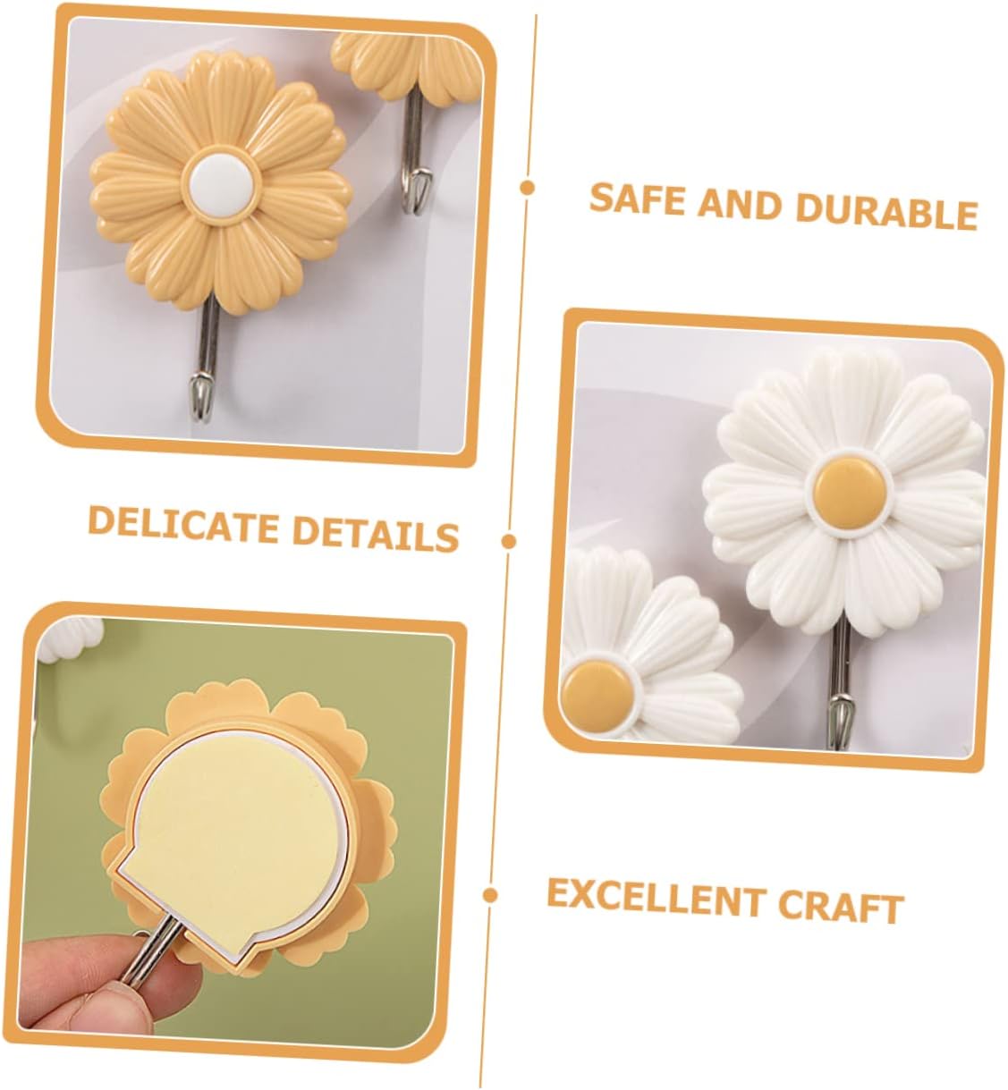Ciieeo 8 Pcs Daisy Wall Key Holder Hooks
