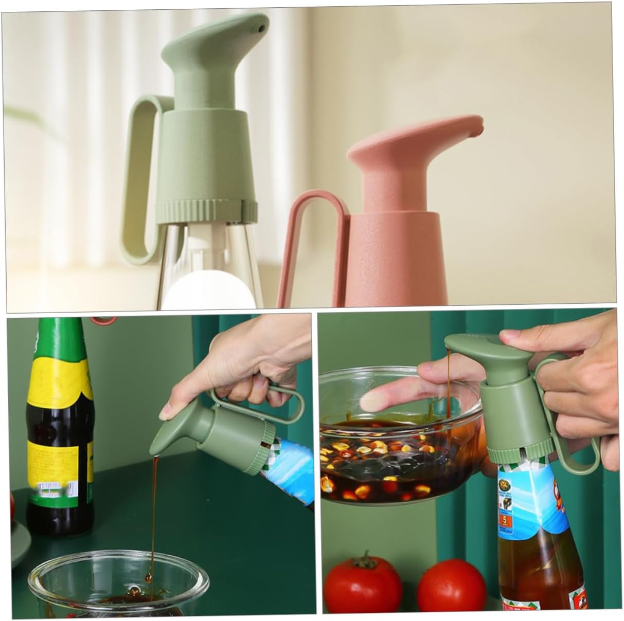 Refillable Oil Dispenser Pump Bottle for Kitchen