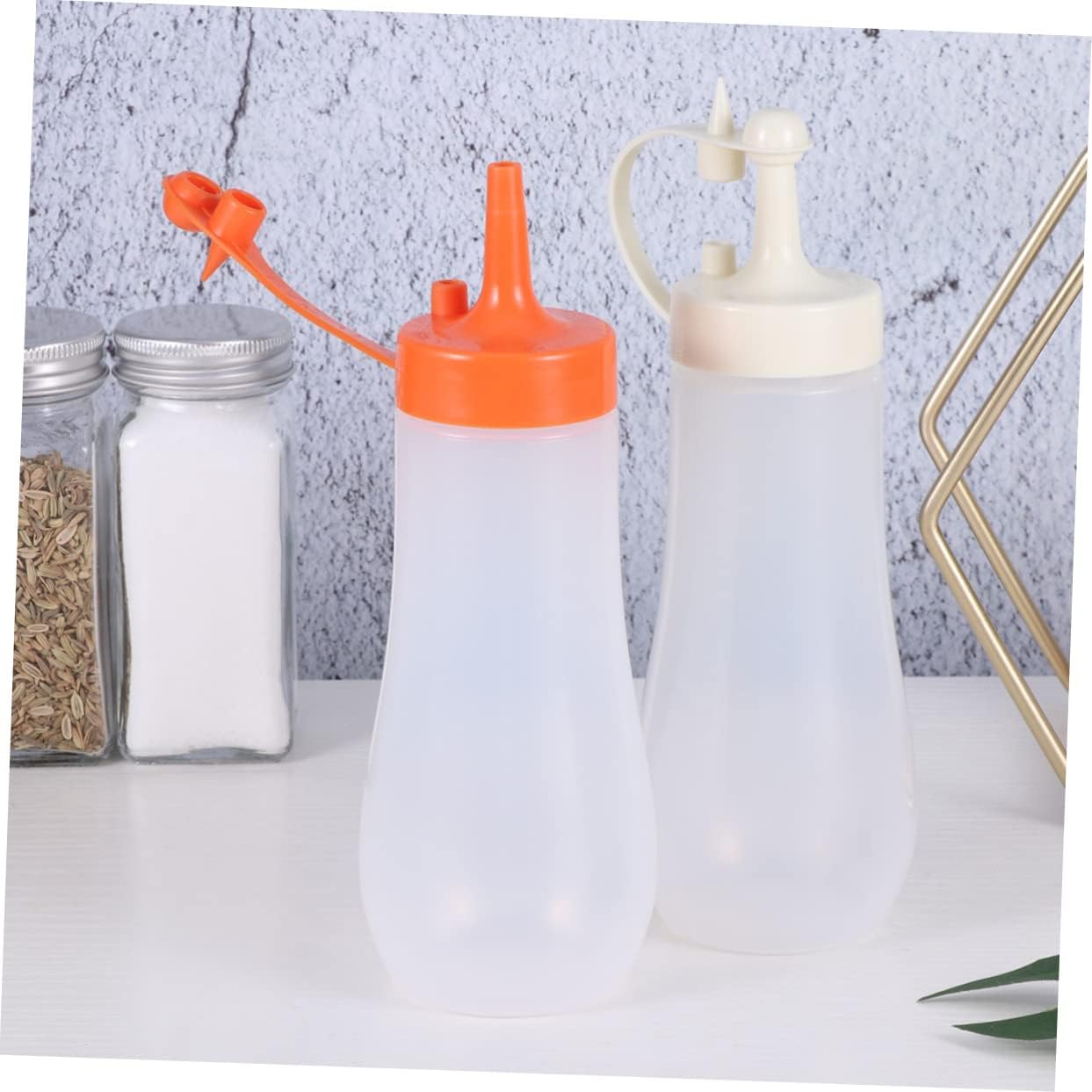 3PCS Salad Dressing Bottle Set - Cream Coffee Orange Tomato Sauce Squeeze Bottles