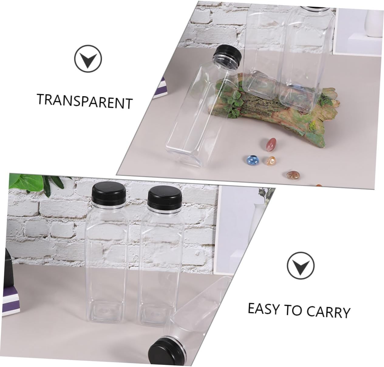 PAMINGONO 400ml Reusable Juice Containers with Lids