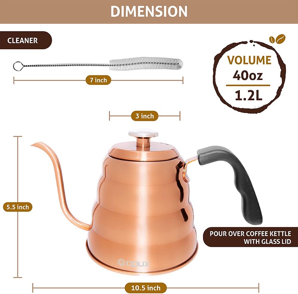 OPUX Pour Over Kettle with Gooseneck Thermometer