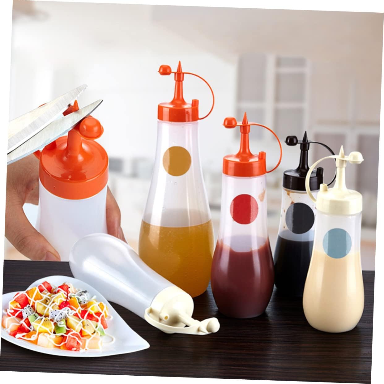 GRADENEVE 3 in 1 Condiment Squeeze Bottles Set