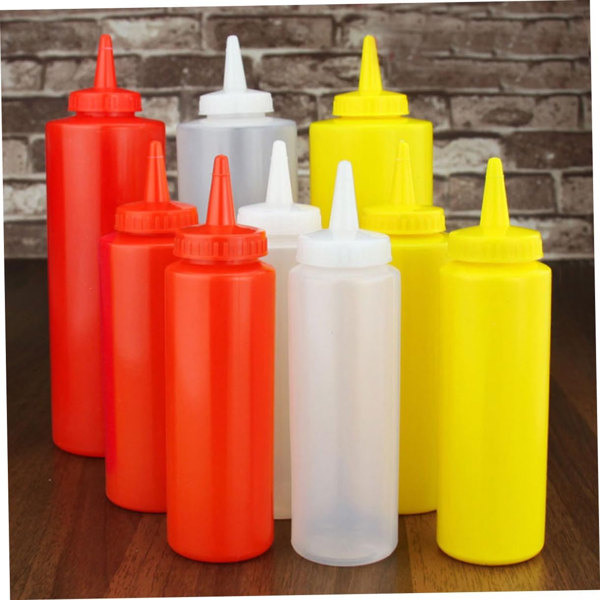HOLIDYOYO 3pcs Reusable Condiment Squeeze Bottles Set