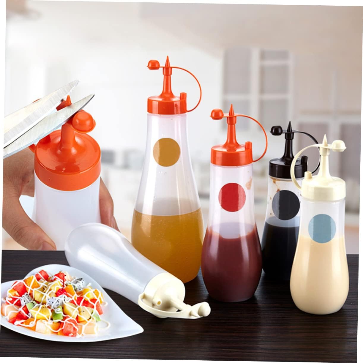 Cabilock Reusable Condiment Squeeze Bottles Set of 3