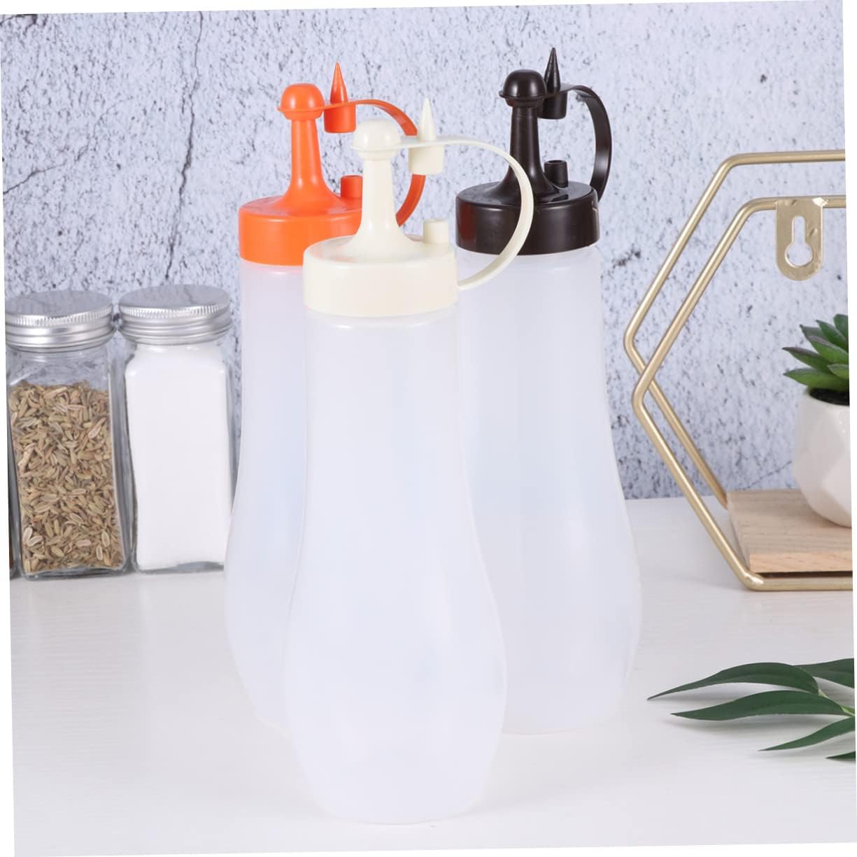 Zerodeko 3-Piece Condiment Squeeze Bottles Set for Kitchen
