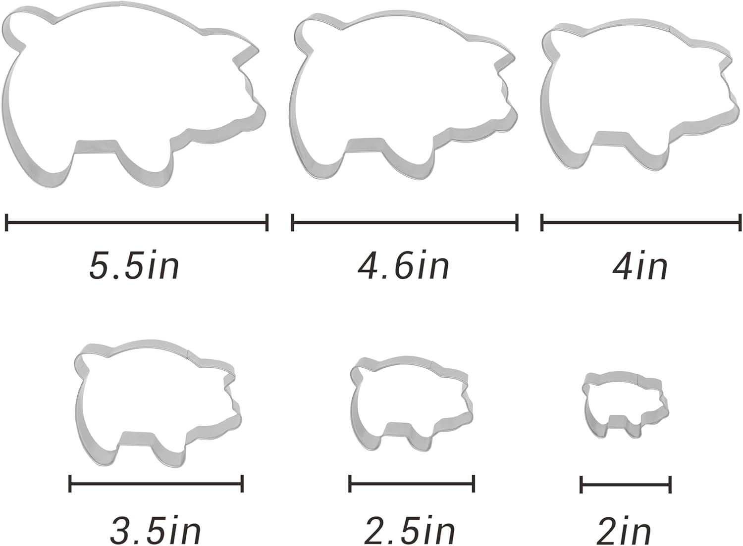 Cieloglim 6PCS Pig Cookie Cutters for Mexican Concha Bread