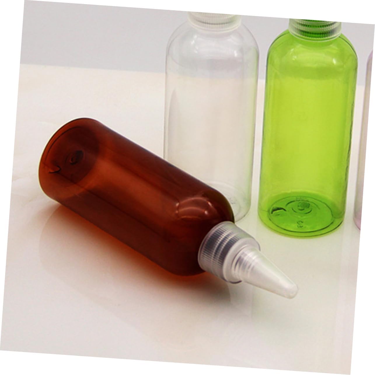 10pcs Reusable Condiment Squeeze Bottles with Spout Cap 1