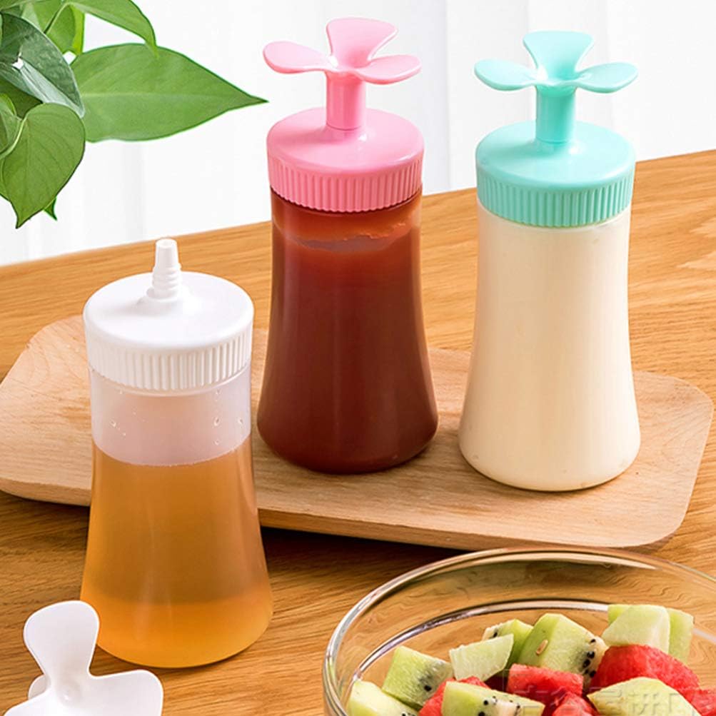 Cabilock Squeeze Condiment Bottle with Cap - Pink