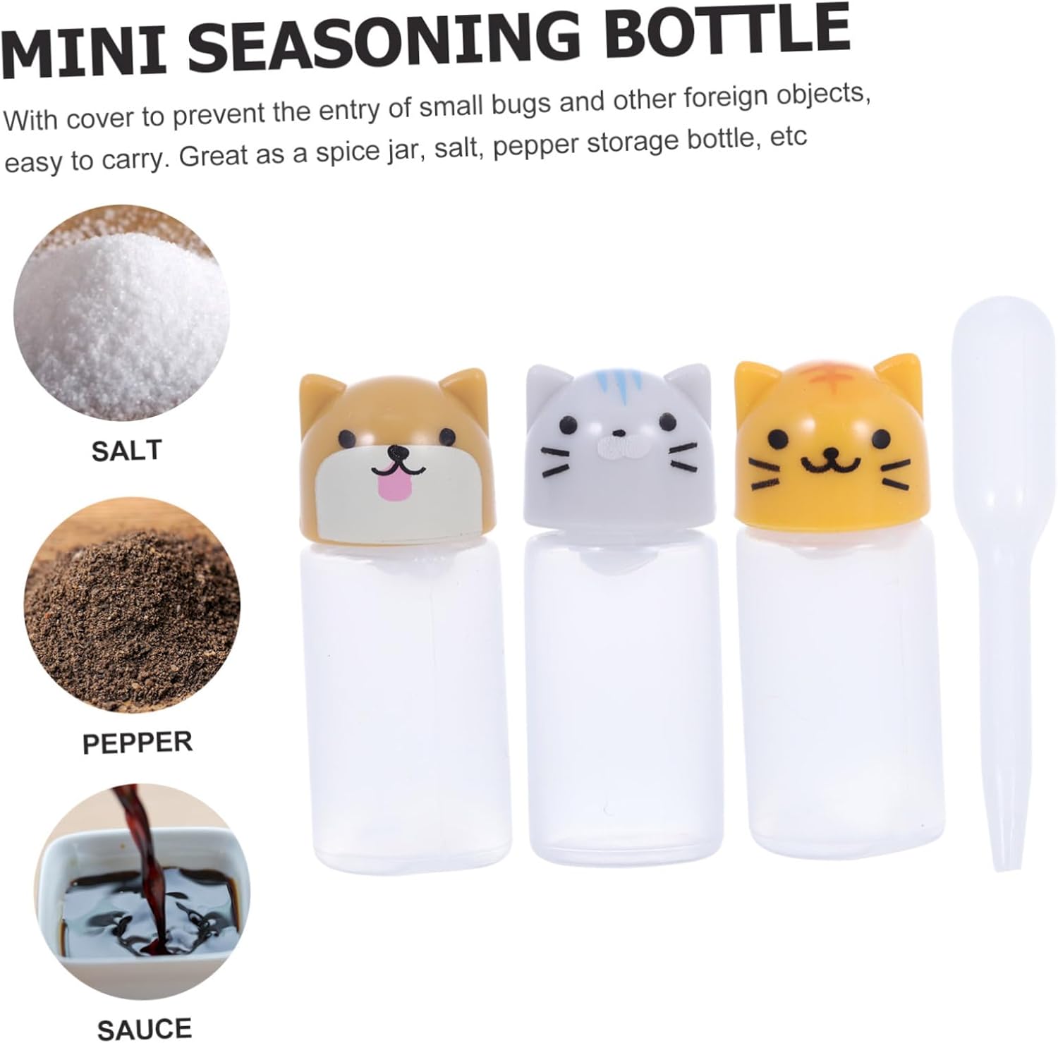 Mini Sauce Bottles Set 4pcs Cartoon Animal Shape Squeeze Bottles