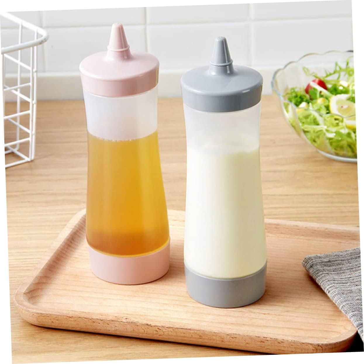 HOLIDYOYO 2pcs Condiment Squeeze Bottles Reusable
