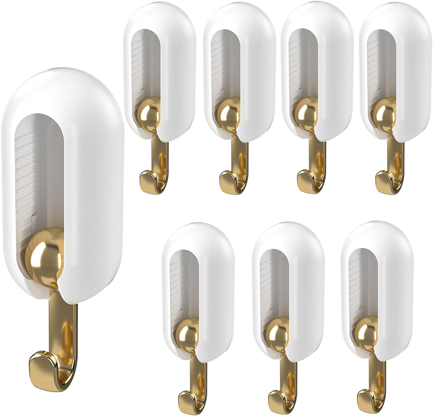 8 Pack Self Adhesive Wall Hooks for Keys Towels Purses Caps Scarves