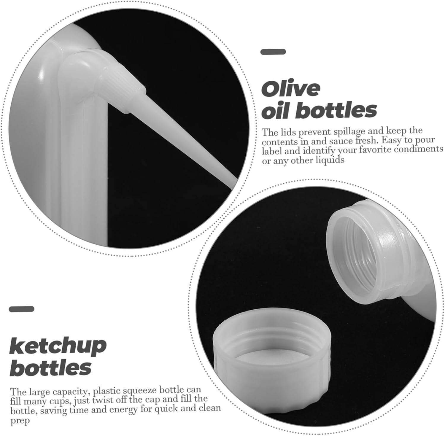 CIYODO Set of 5 Condiment Squeeze Bottles
