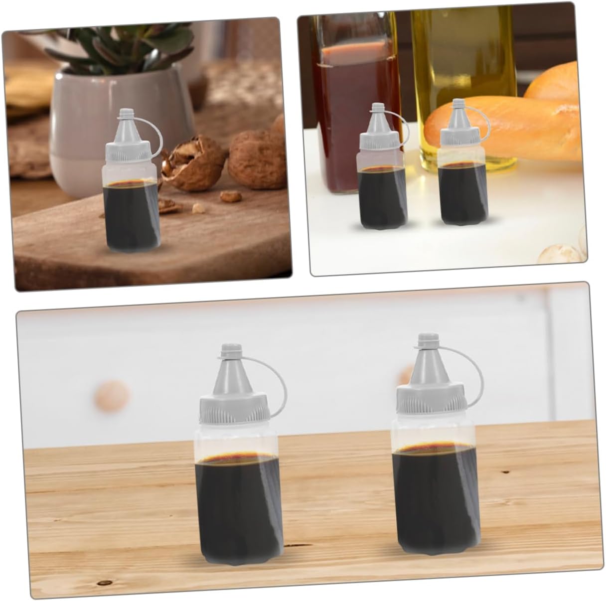 8PCS Reusable PP Condiment Squeeze Bottles 30ml