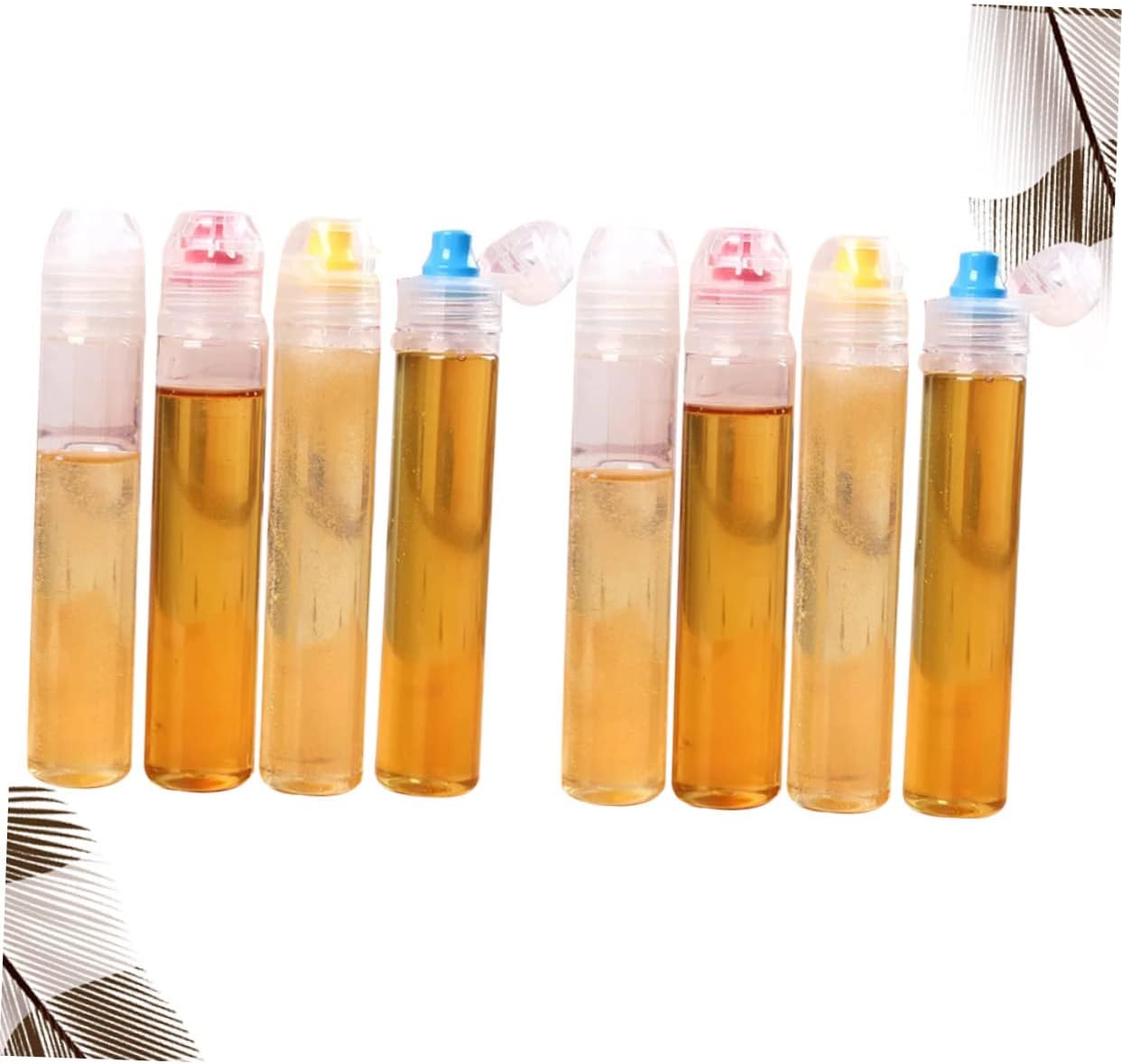 FELTECHELECTR 8pc Syrup Pump Apothecary Jars with Lids Set