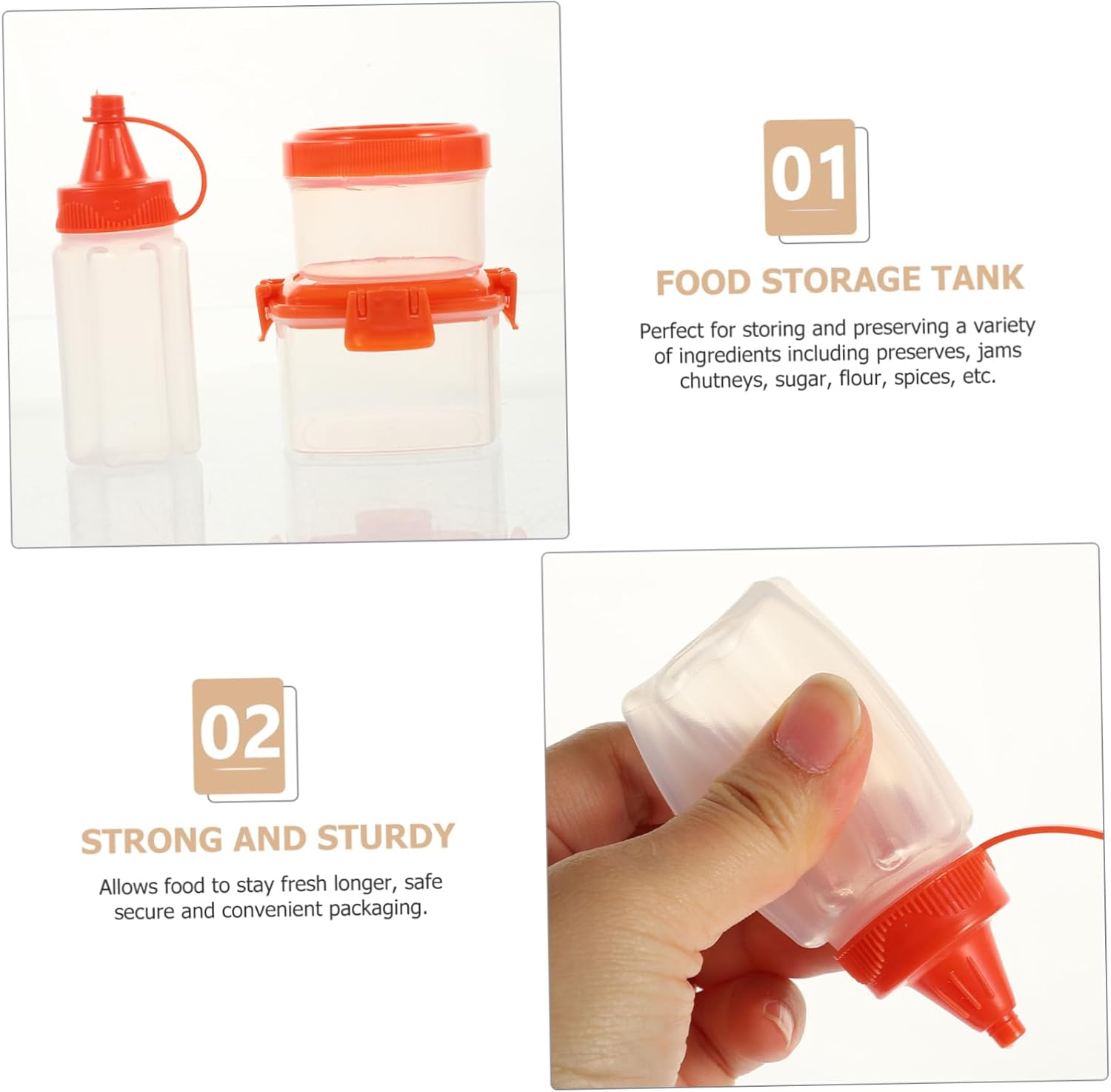 Zerodeko Durable Condiment Squeeze Bottles Set