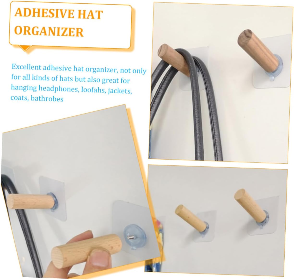 6pcs Heavy Duty Self-Adhesive Coat Hooks for Home Kitchen Storage